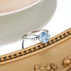 Ring mit Aquamarin aus 925er Silber mit ovalem Solitärstein