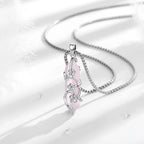 Rosenquarz Kette mit floralem Anhänger