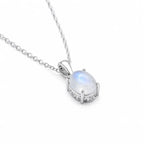 Mondstein Kette aus 925er Silber mit ovalem Steinanhänger