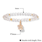 Rosenquarz Perlenarmband mit Ballerina-Anhänger
