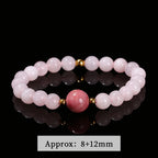 Rosenquarz Rhodonit Armband mit Mittelperle