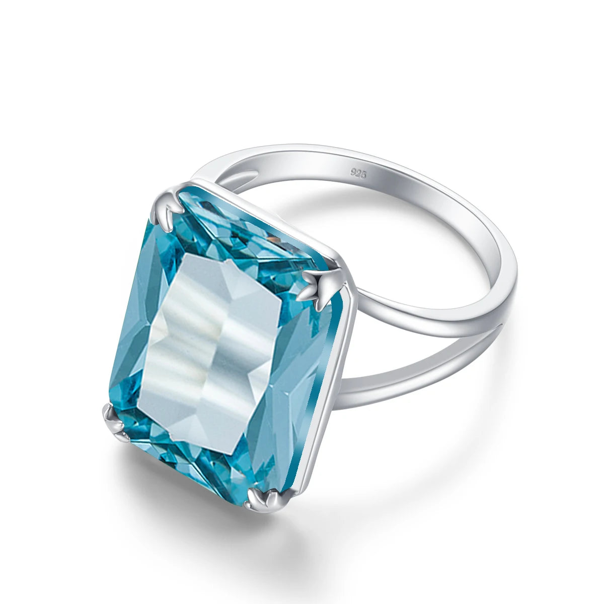Aquamarin Ring mit großem rechteckigem Stein