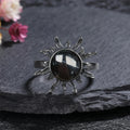 Onyx Ring aus 925er Silber im Sonnen-Design