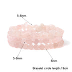 Dreireihiges Rosenquarz Splitterarmband
