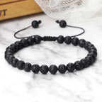 Mattes Onyx Armband mit verstellbarem Verschluss
