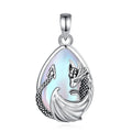 Mondstein Kette aus 925er Silber mit Drachenanhänger