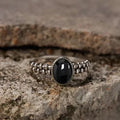 Onyx Ring aus 925er Silber mit Kettenschiene