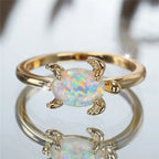 Opal Ring mit Schildkrötenmotiv