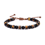 Tigerauge Obsidian Hämatit Armband mit Kordelverschluss