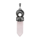 Rosenquarz Kette mit rundem Ornamentanhänger