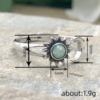 Offener Opal Ring mit Sonne und Mondsichel