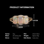 Opal Ring aus 925er Silber mit drei rechteckigen Steinen