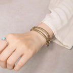 Rosenquarz Armband mit rechteckigen Steinen