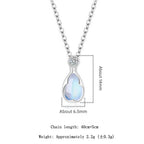 Mondstein Look Kette mit Herzanhänger und Zierstein