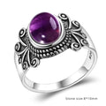 Amethyst Ring aus 925er Silber mit Rankenornamenten