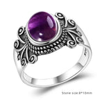 Amethyst Ring aus 925er Silber mit Rankenornamenten