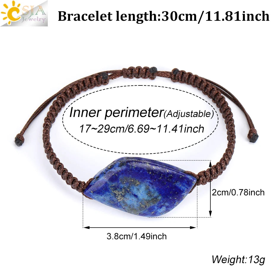 Tigerauge Makramee-Armband mit großem Mittelstein