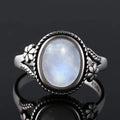 Mondstein Ring mit Blumenranken