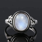 Mondstein Ring mit Blumenranken