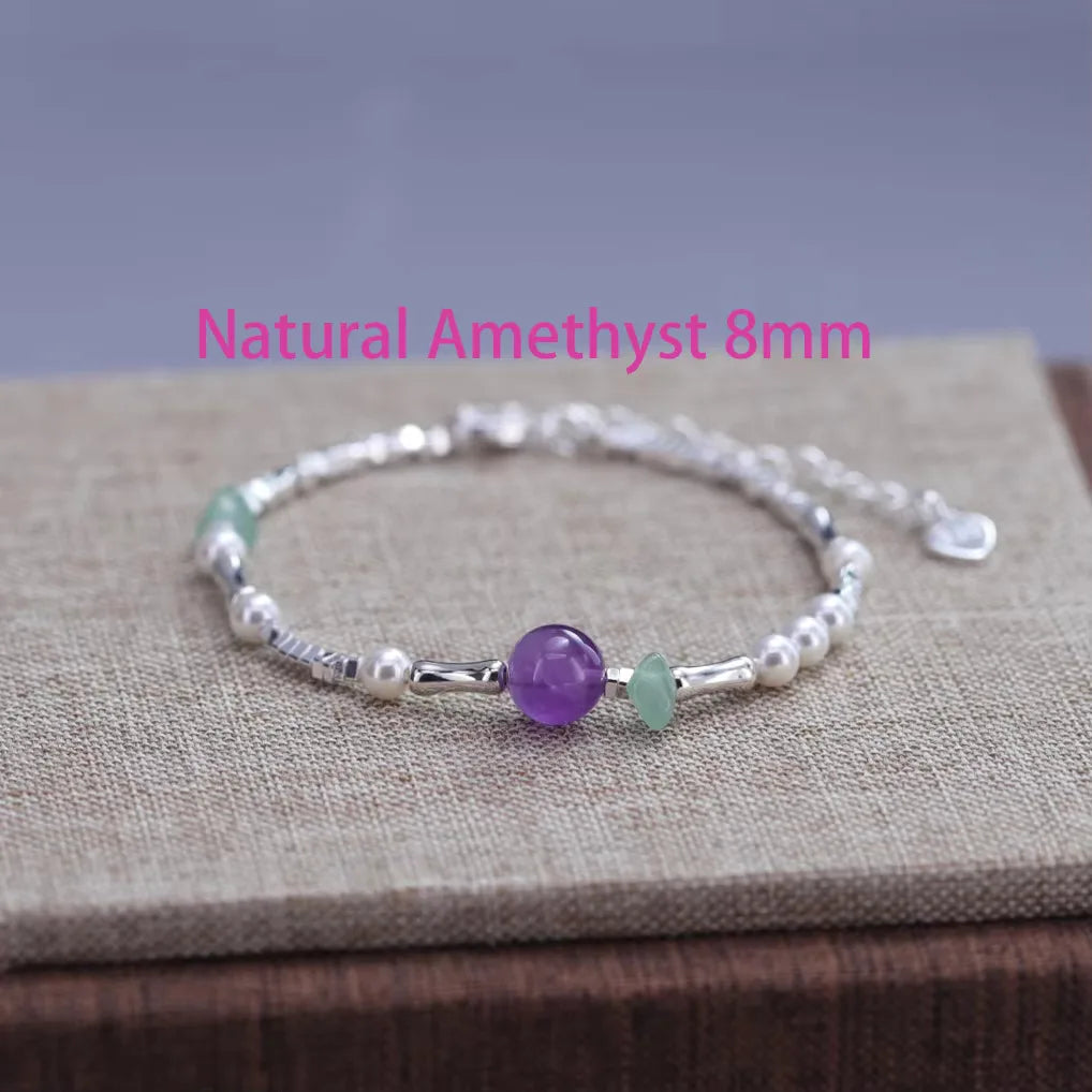 Zierliches Amethyst Armband mit 8mm Kugel