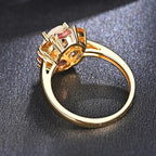 Opal Ring Gold mit Tourmalin-Kranz