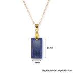 Lapislazuli Halskette Gold mit rechteckigem Steinanhänger