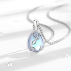 Mondstein Kette aus 925er Silber mit Schlangenanhänger