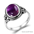 Amethyst Ring aus 925er Silber mit Blüten an den Seiten