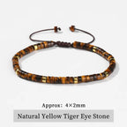Verstellbares Tigerauge Armband mit Scheibenperlen