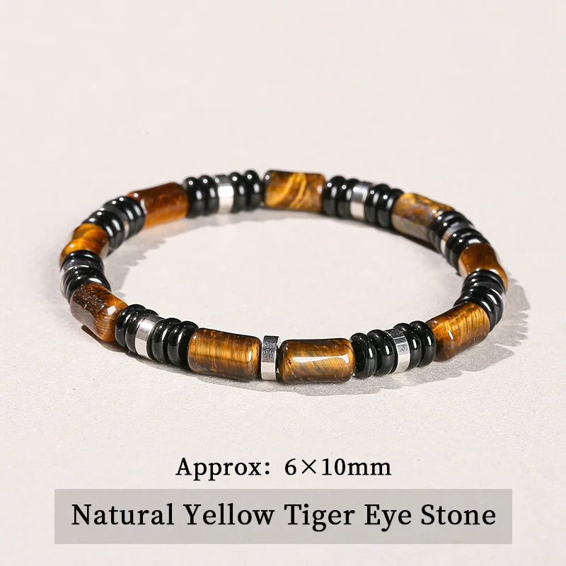 Feines Tigerauge Armband mit Zylinderperlen