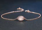 Rosenquarz Armband aus 925er Silber mit 18K Roségold-Beschichtung