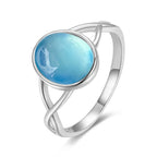 Minimalistischer Aquamarin Ring aus 925er Silber mit Kreuzschiene