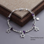 Amethyst Armband mit Sternanhängern