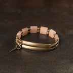Rosenquarz Armband mit rechteckigen Steinen