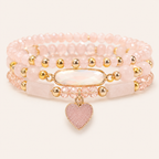 Gold Rosenquarz Armband mit Herz