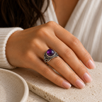Amethyst Ring aus 925er Silber mit keltischen Knoten