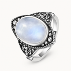 Breiter Mondstein Ring aus 925er Silber
