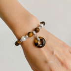 Tigerauge Perlenarmband mit Donut
