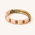 Rosenquarz Armband mit rechteckigen Steinen