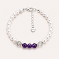 Mondstein Amethyst Armband mit Muschelperlen