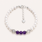 Mondstein Amethyst Armband mit Muschelperlen