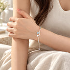 Mondstein Armband aus 925er Silber mit Herzanhänger
