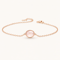 Rosenquarz Armband aus 925er Silber mit 18K Roségold-Beschichtung