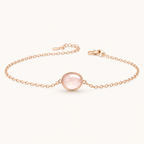 Rosenquarz Armband aus 925er Silber mit 18K Roségold-Beschichtung