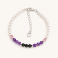 Amethyst Armband mit schwarzem Achat und Muschelperlen