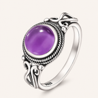 Filigraner Amethyst Ring aus 925er Silber mit Herzornamenten