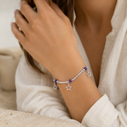 Amethyst Armband mit Sternanhängern