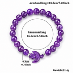 Amethyst Armband mit Halbmond und bunten Steinperlen