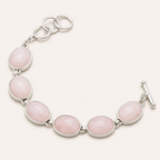 Rosenquarz Armband aus 925er Silber