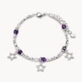 Amethyst Armband mit Sternanhängern